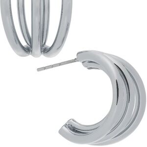 Small Multi-Split C-Hoop Earrings, 0.78",